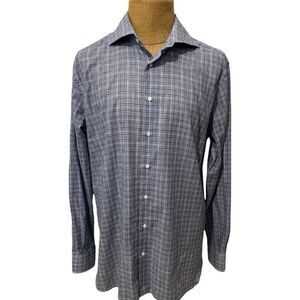 Suitsupply Men's Long‎ Sleee Dress Shirt Nova Check Cotton Size 17 3/4 - 45